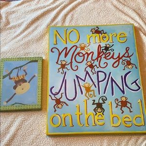 Hanging wall canvases- monkeys